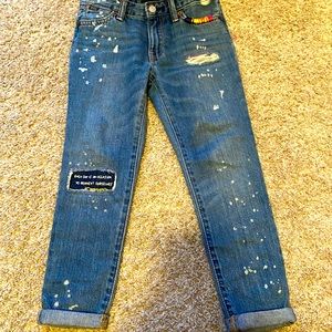 Polo Ralph Lauren Girls BLUE Astor Slim Boyfriend